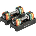 Conjunto de halteres ajustáveis 1-5 kg com tabuleiro