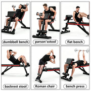 Banco de pesas plegable 6 en 1 para entrenamiento completo - Muscle Home