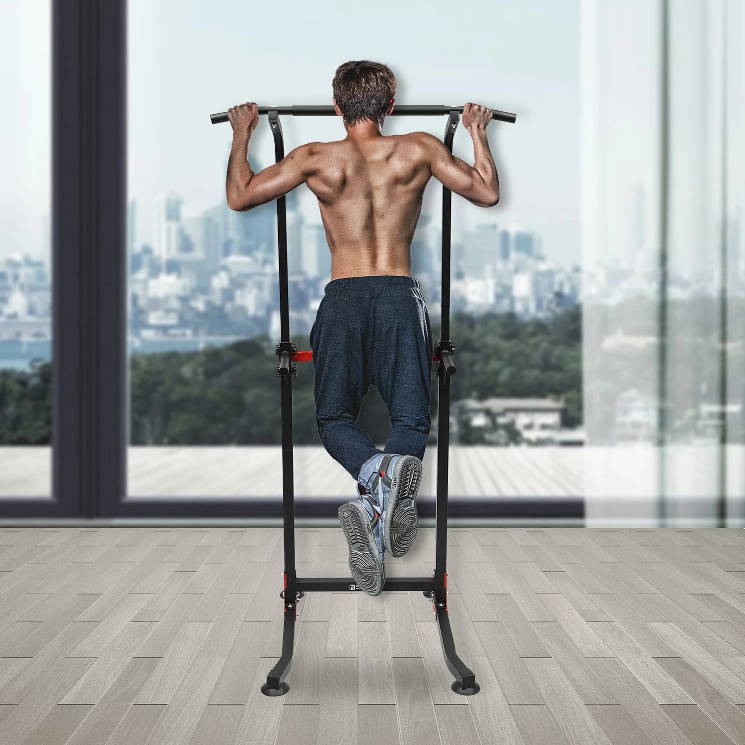 Estación de dominadas y fondos para entrenamiento en casa - Muscle Home