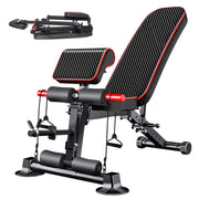 Banco de pesas ajustable con bandas de resistencia - Muscle Home