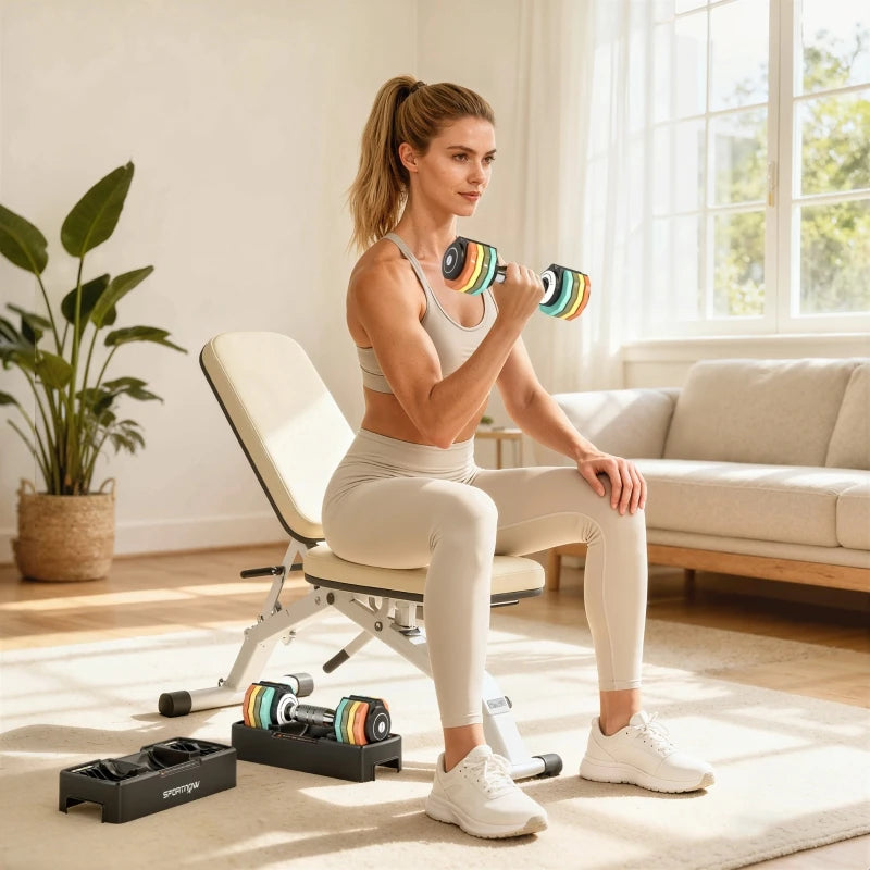 Mancuernas ajustables para entrenamiento de fuerza en casa - Muscle Home