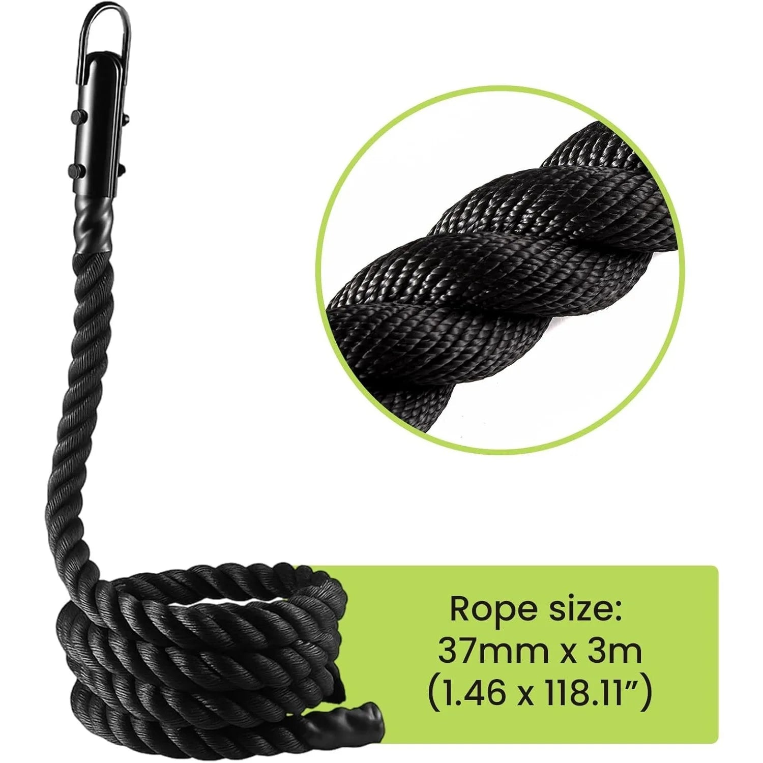 Cuerda de batalla 3 m para cardio y fuerza - Muscle Home