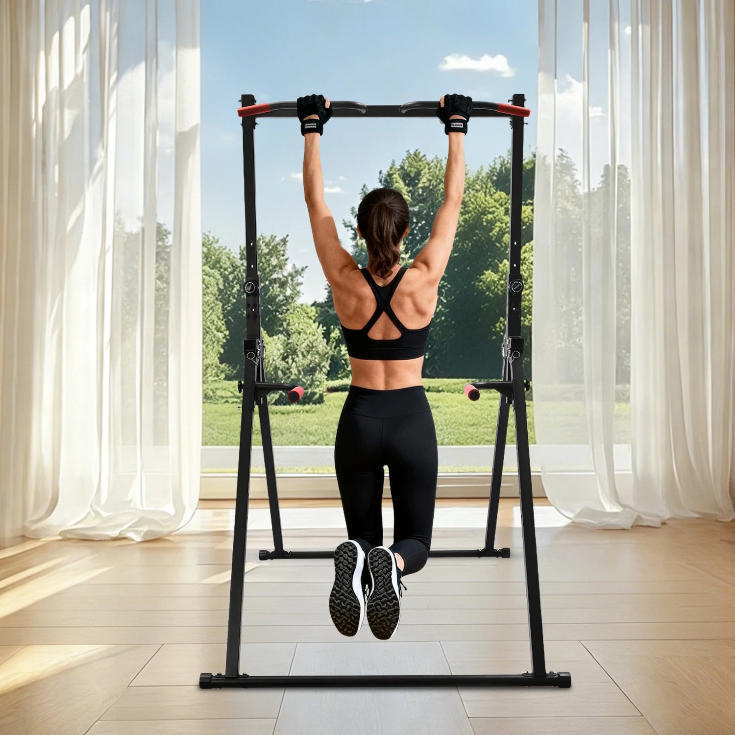 Estación de dominadas y fondos para entrenamiento en casa - Muscle Home