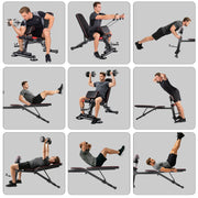 Banco de pesas ajustable con bandas de resistencia - Muscle Home
