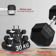 Set de 6 mancuernas hexagonales antideslizantes - Muscle Home