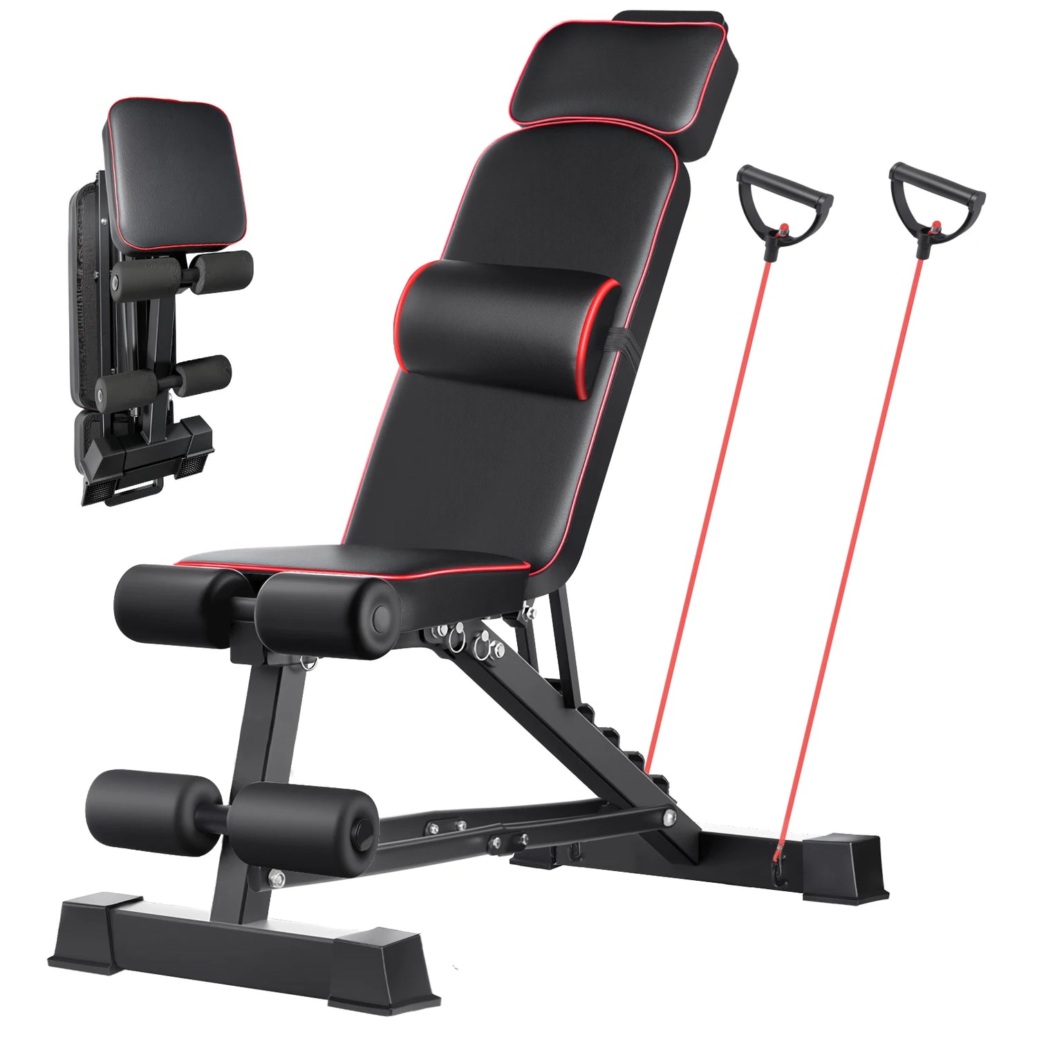 Banco de pesas ajustable con bandas de resistencia - Muscle Home