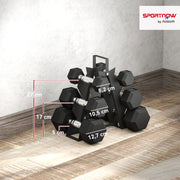Set de 6 mancuernas hexagonales antideslizantes - Muscle Home