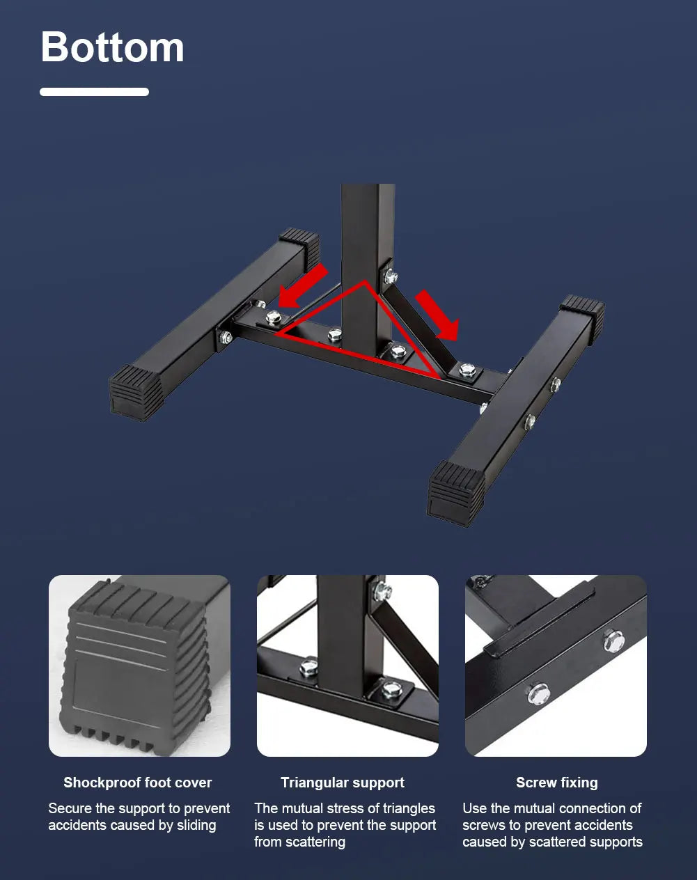 Soporte ajustable para barra de pesas - Muscle Home