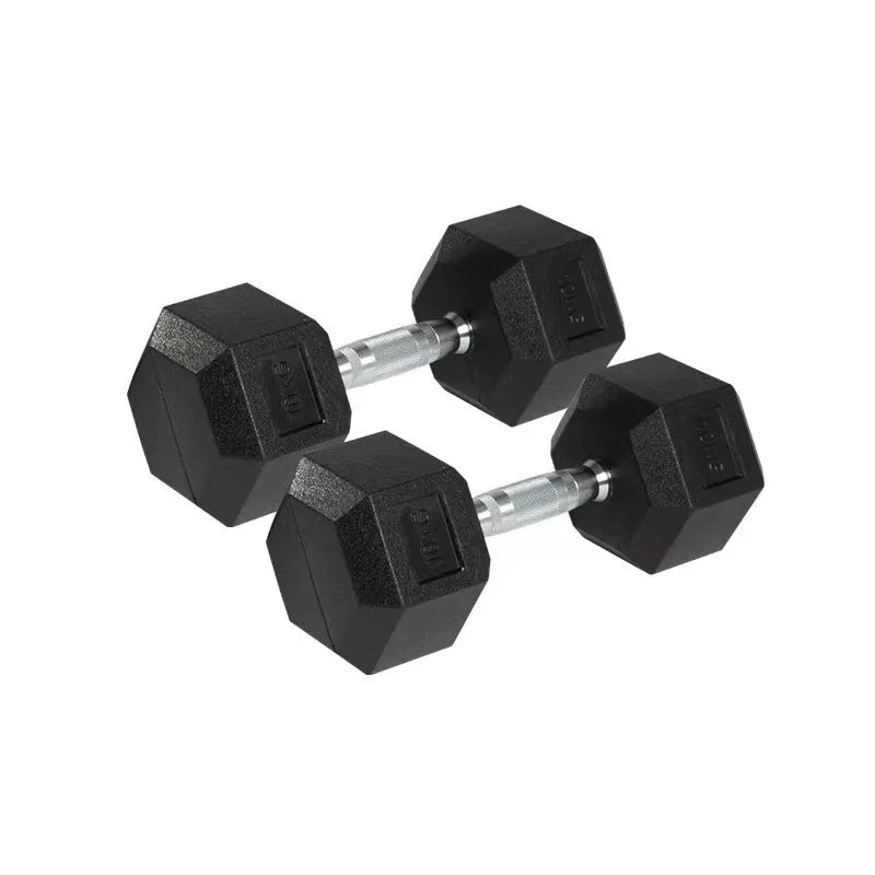 Mancuerna hexagonal de goma 7,5 kg para fuerza - Muscle Home