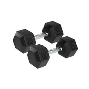 Mancuerna hexagonal de goma 7,5 kg para fuerza - Muscle Home