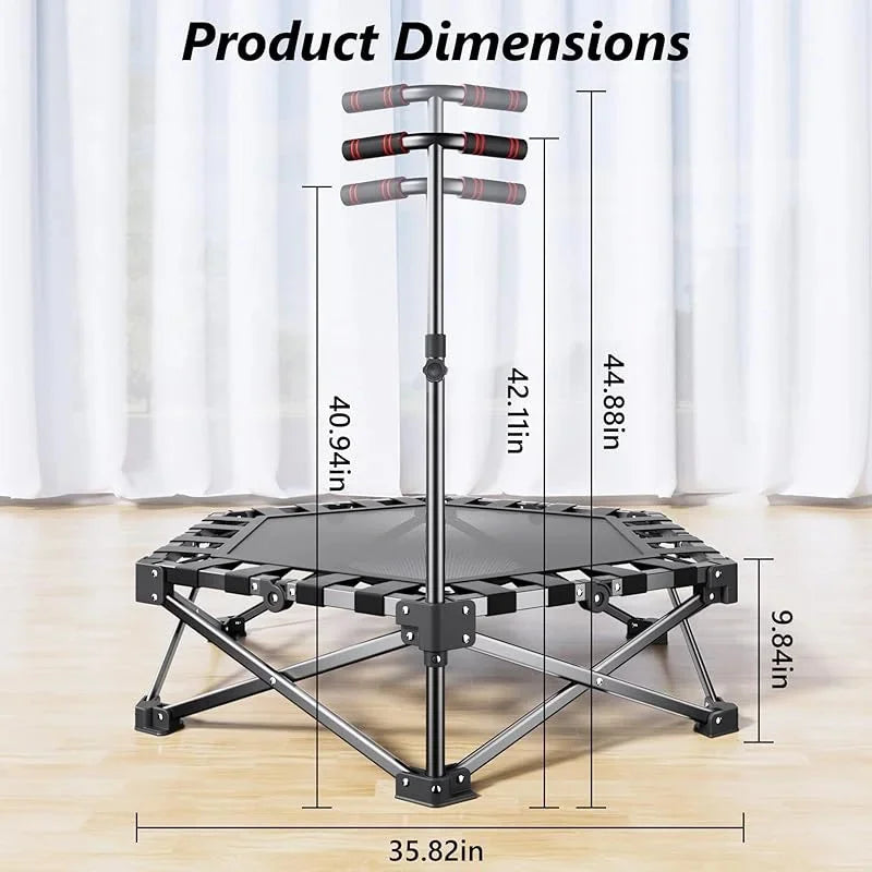 Trampolín fitness plegable con manillar ajustable - Muscle Home