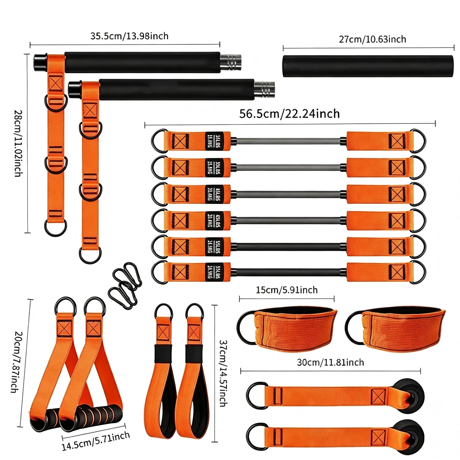 Set de bandas de resistencia para entrenamiento de fuerza - Muscle Home