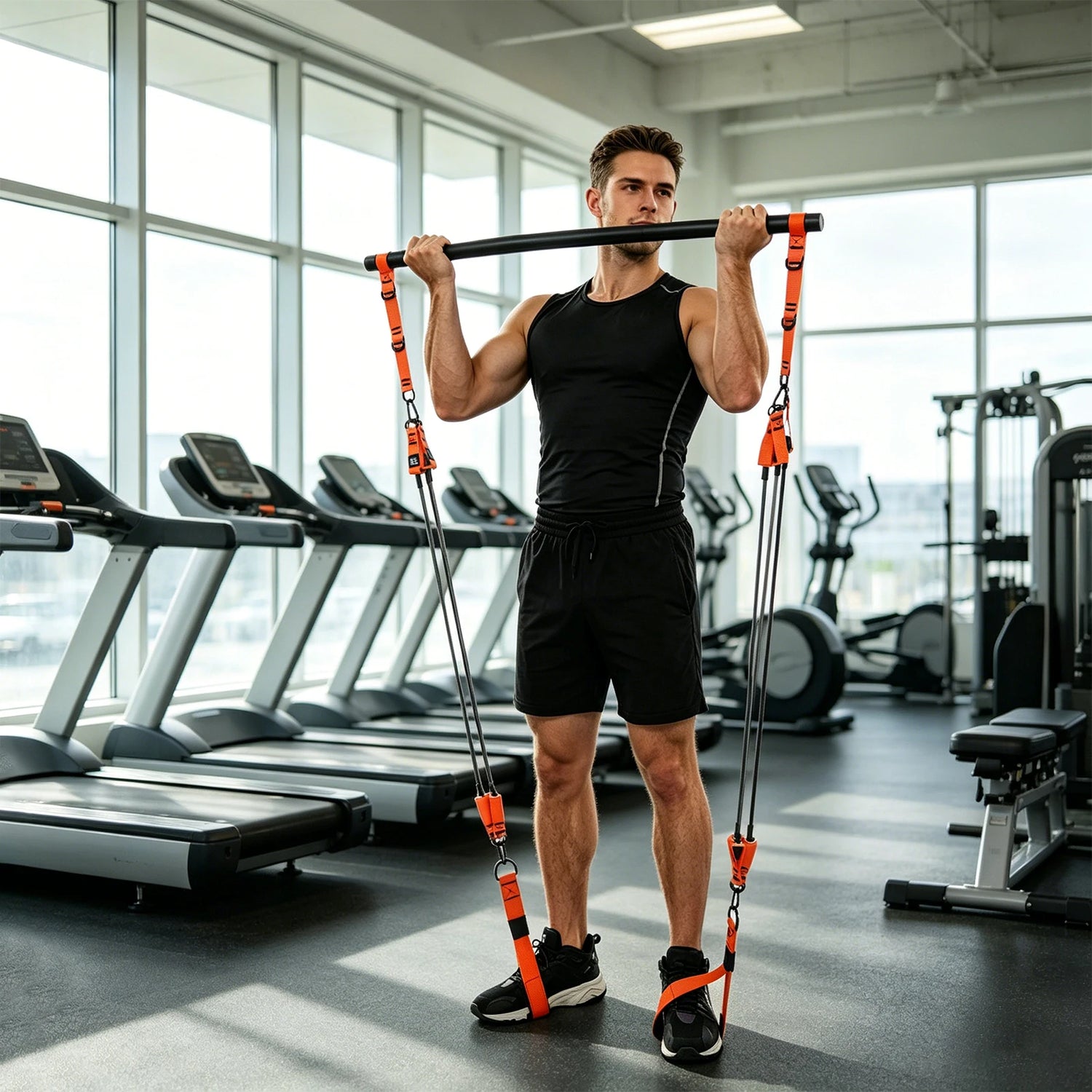 Set de bandas de resistencia para entrenamiento de fuerza - Muscle Home