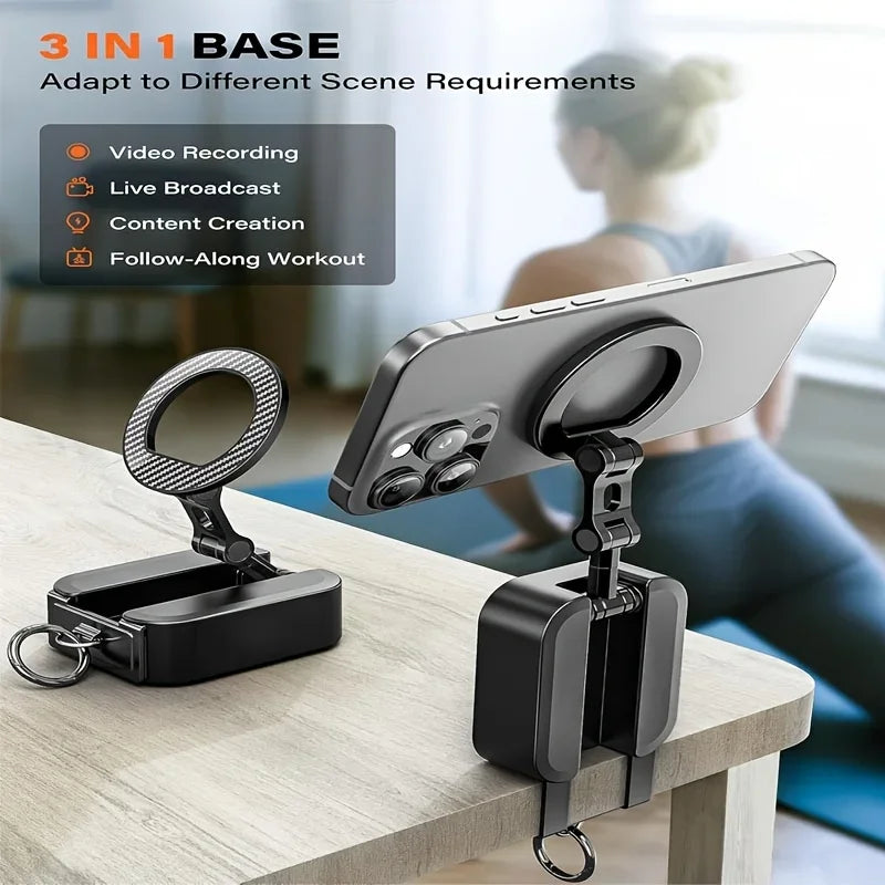 Soporte magnético para móvil con pinza 360° - Muscle Home