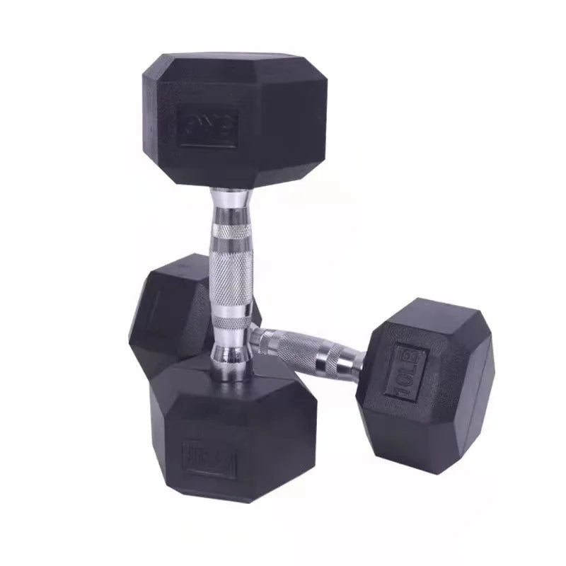 Mancuerna hexagonal de goma 7,5 kg para fuerza - Muscle Home