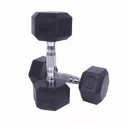 Mancuerna hexagonal de goma 7,5 kg para fuerza - Muscle Home