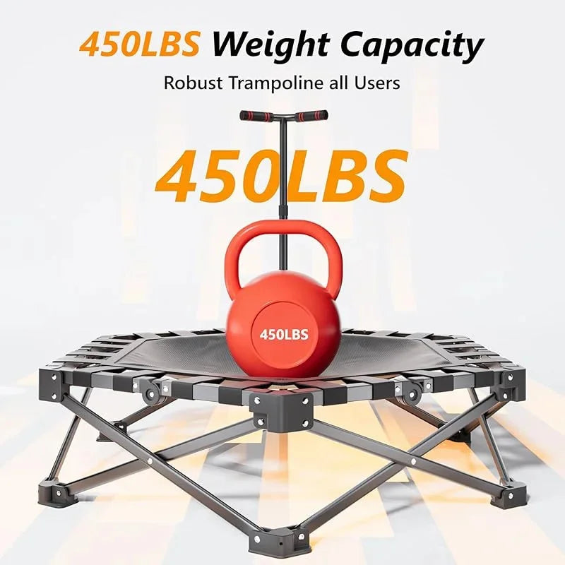 Trampolín fitness plegable con manillar ajustable - Muscle Home