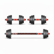 Set ajustable 3 en 1 de mancuernas y barra 20 kg - Muscle Home